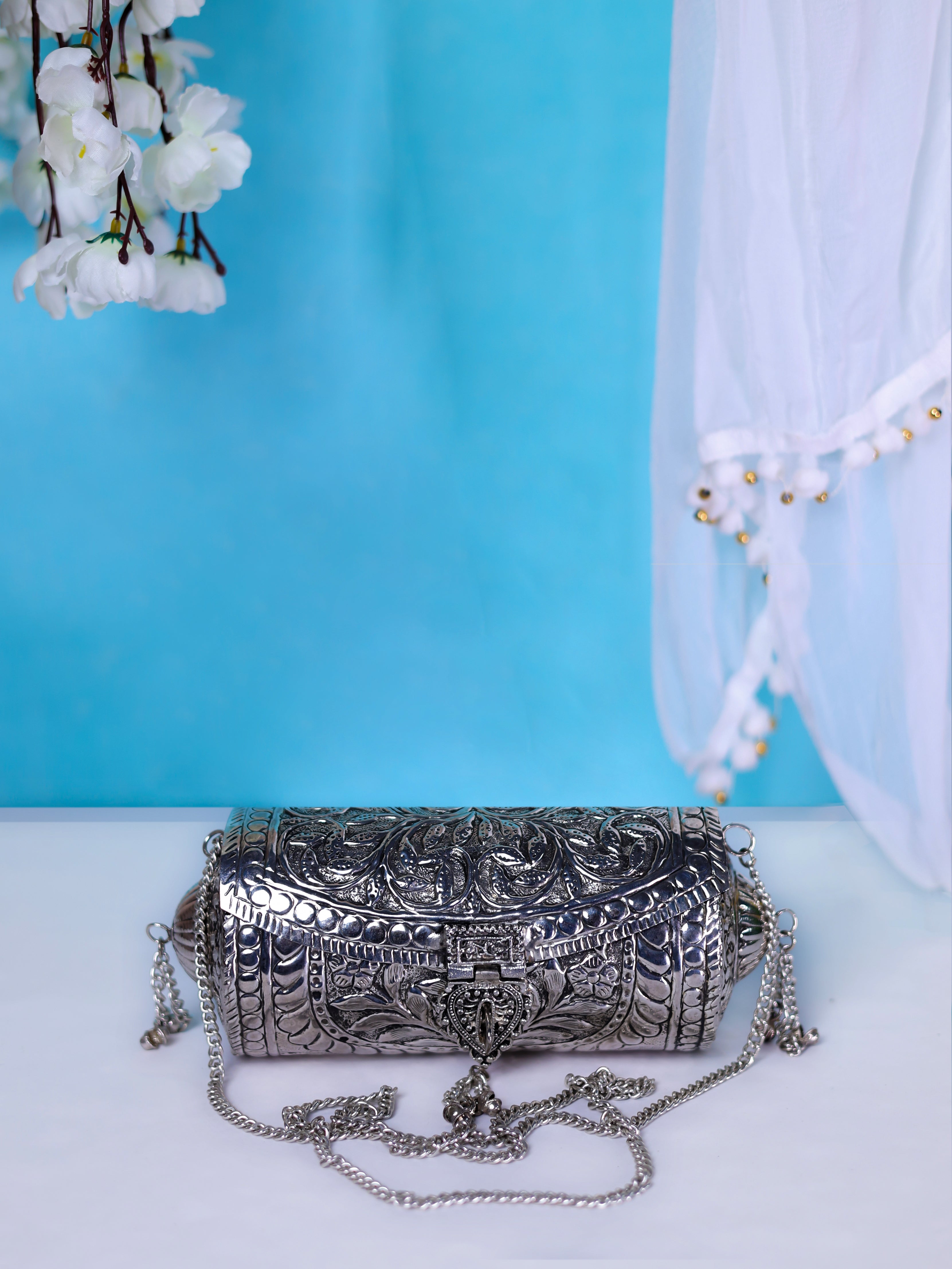 VRPS Brass Clutch | Handcrafted Ethnic Bag | SWIS-1359 | Additional Angle