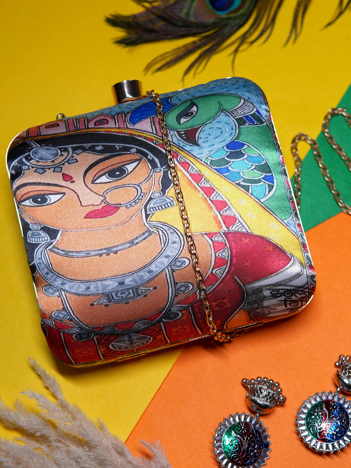 VRPS Printed Clutch | Handcrafted Ethnic Bag | SWIS-1332 | Additional Angle