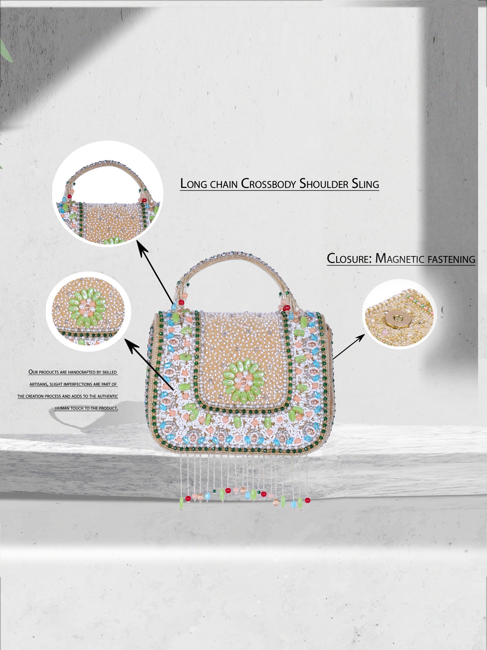 PRINTED DIGITAL CLUTCH BAG BORN TO BE FREE