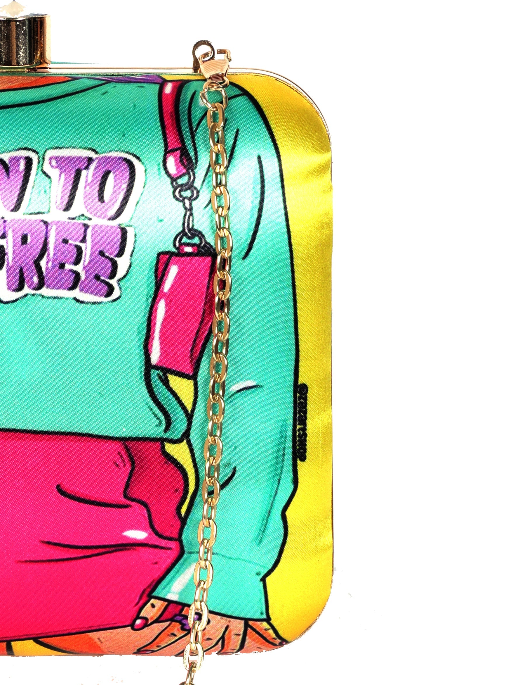 PRINTED DIGITAL CLUTCH BAG BORN TO BE FREE