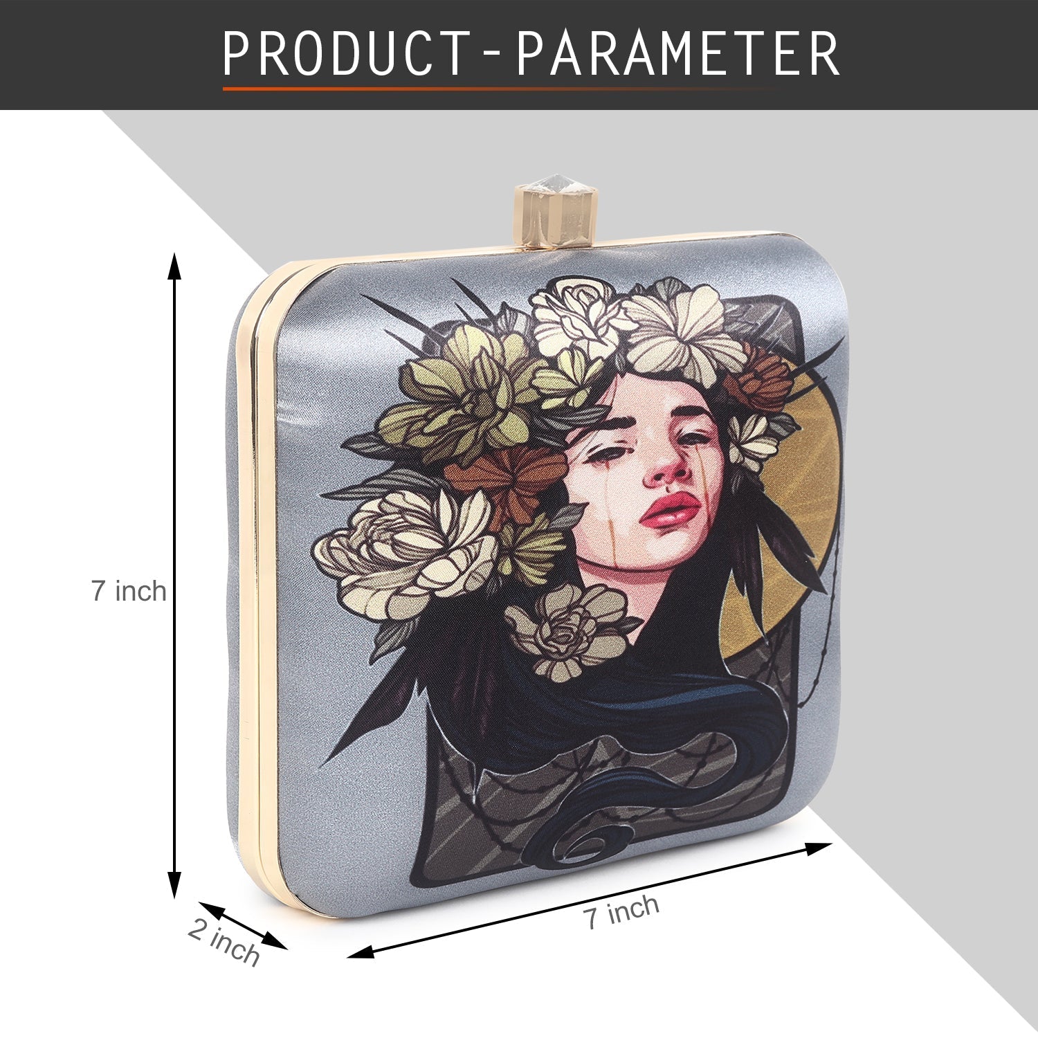 Printed lady clutch bag
