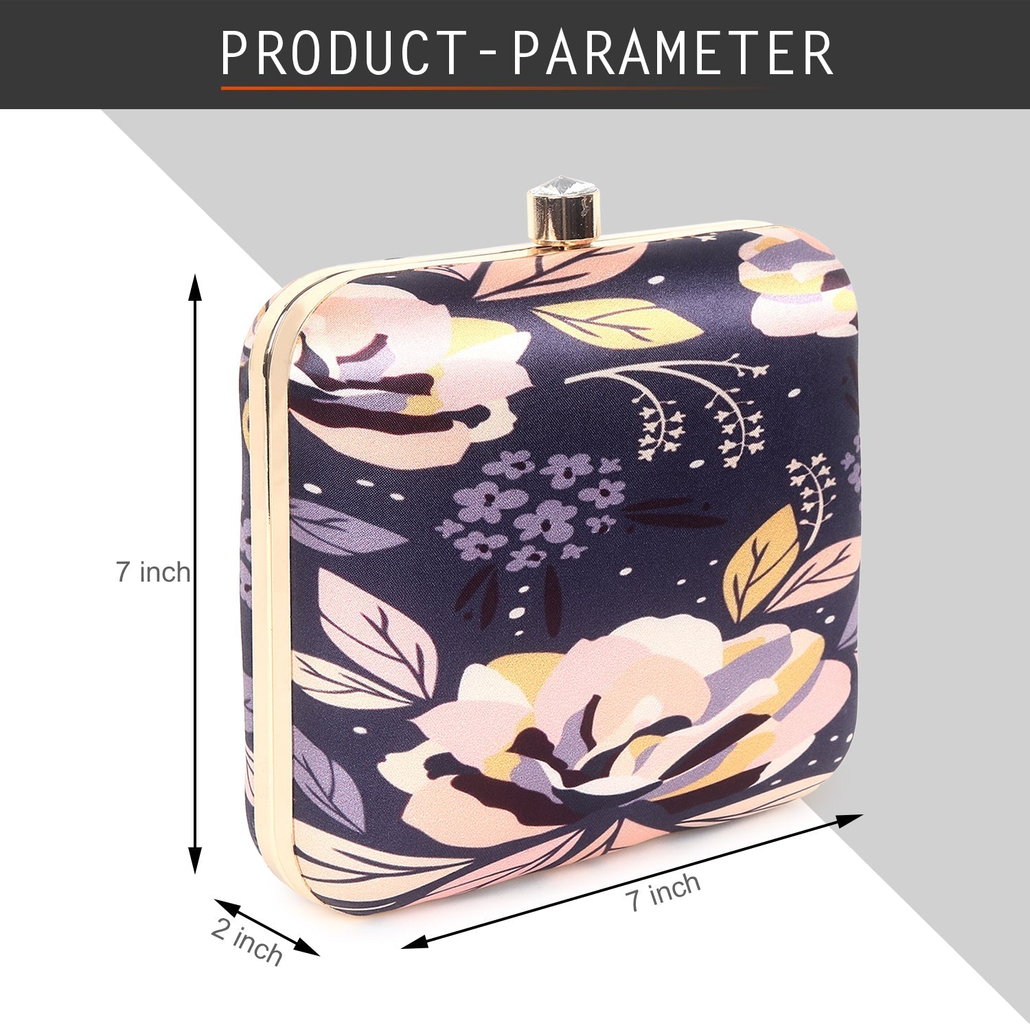 Printed clutch bag square shape