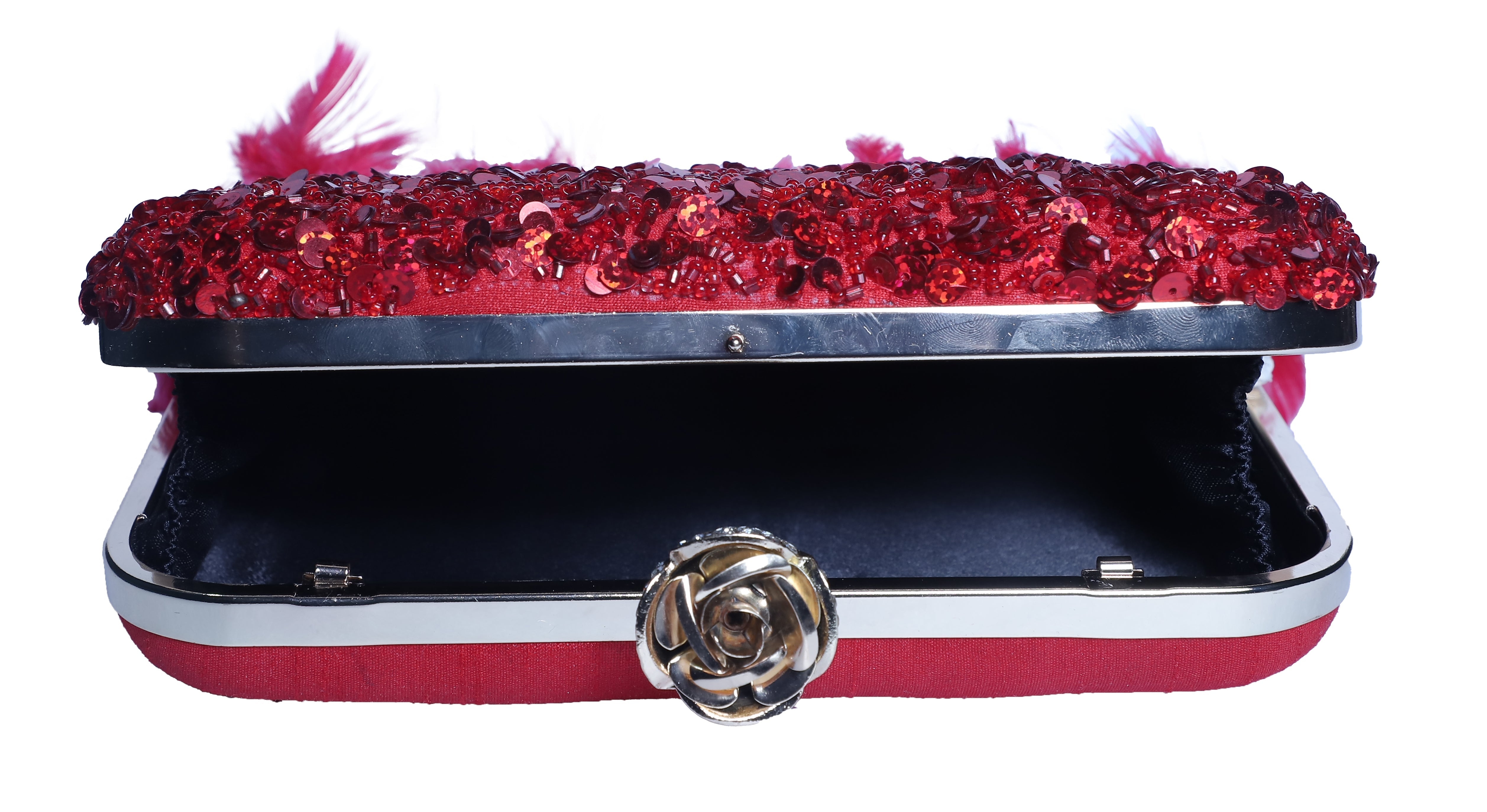 Attractive Red Fur Clutch for Women & Girls
