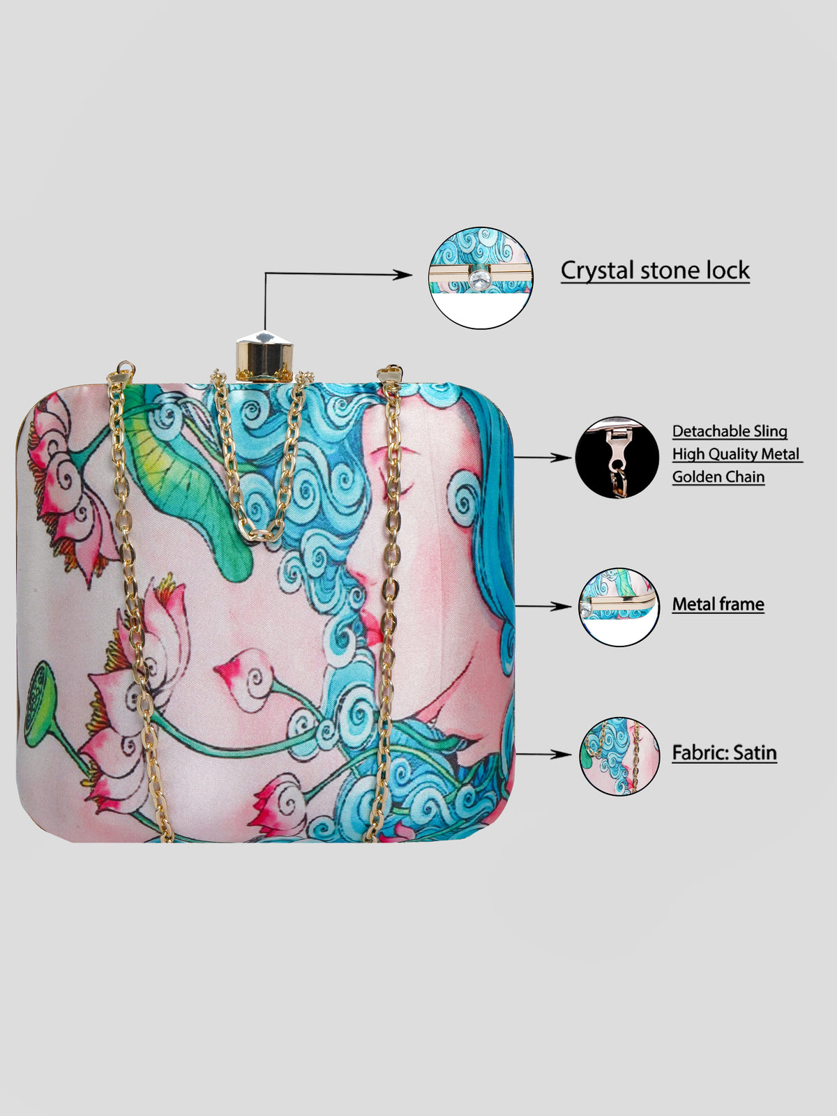 VRPS Printed Clutche | Handcrafted Ethnic Bag | SWIS-2101 | Additional Angle