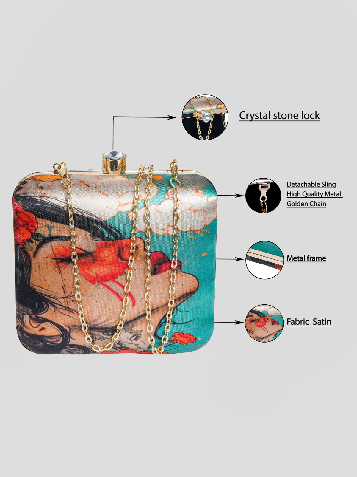 VRPS Printed Clutche | Handcrafted Ethnic Bag | SWIS-1730 | Additional Angle