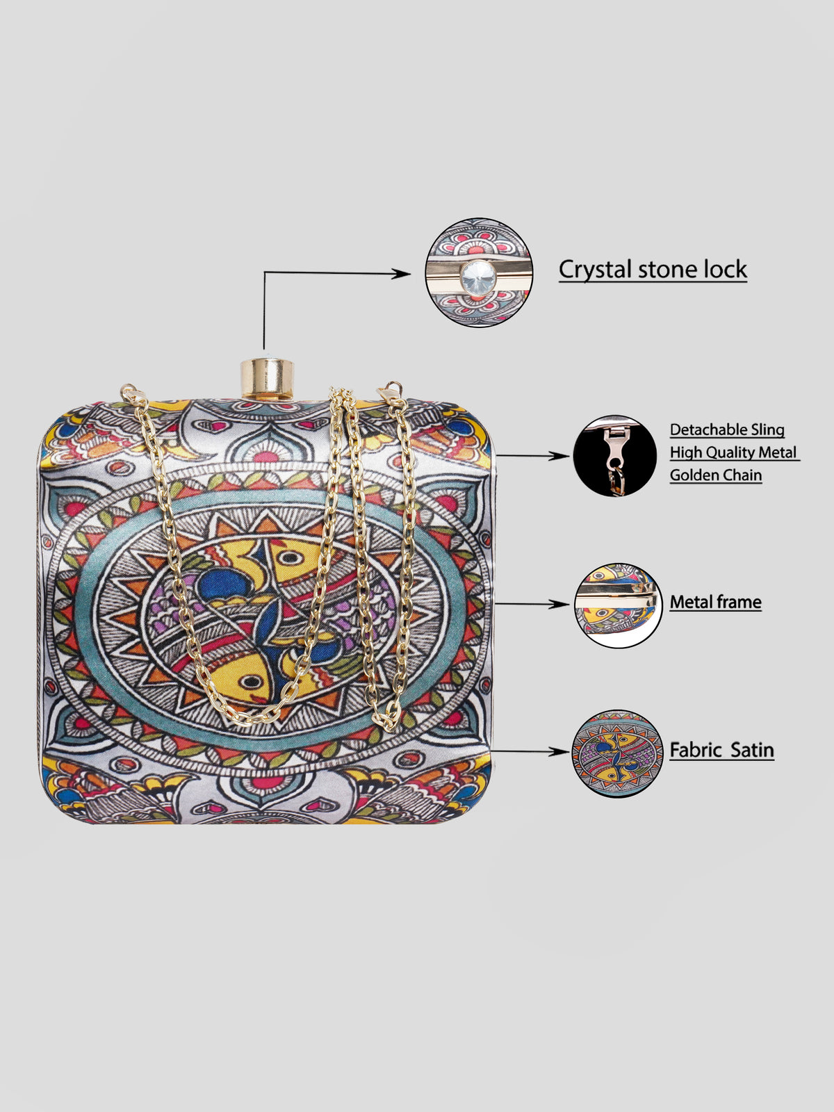 VRPS Printed Clutche | Handcrafted Ethnic Bag | SWIS-2079 | Additional Angle