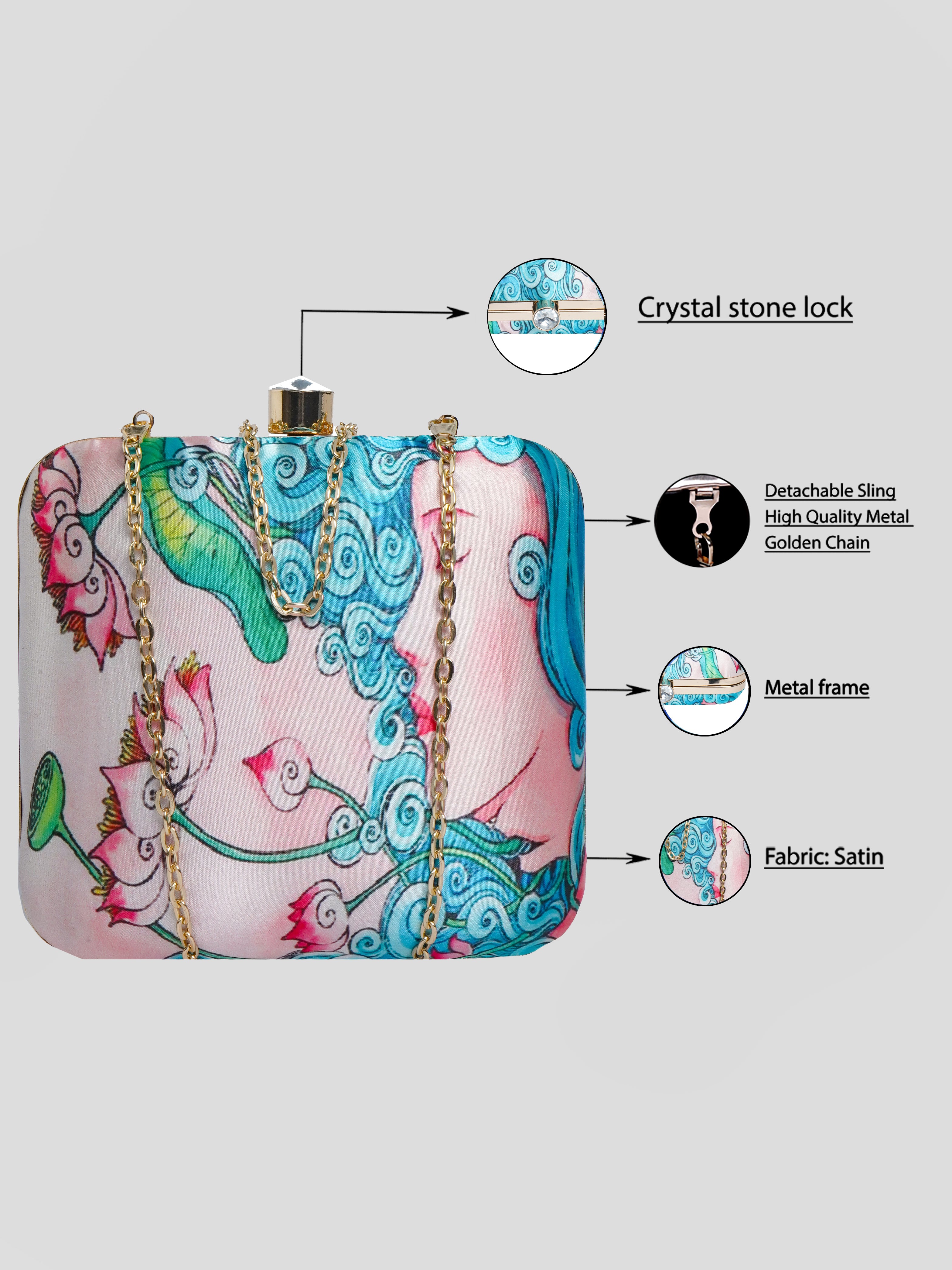 VRPS Printed Clutch | Handcrafted Ethnic Bag | SWIS-2101 | Additional Angle