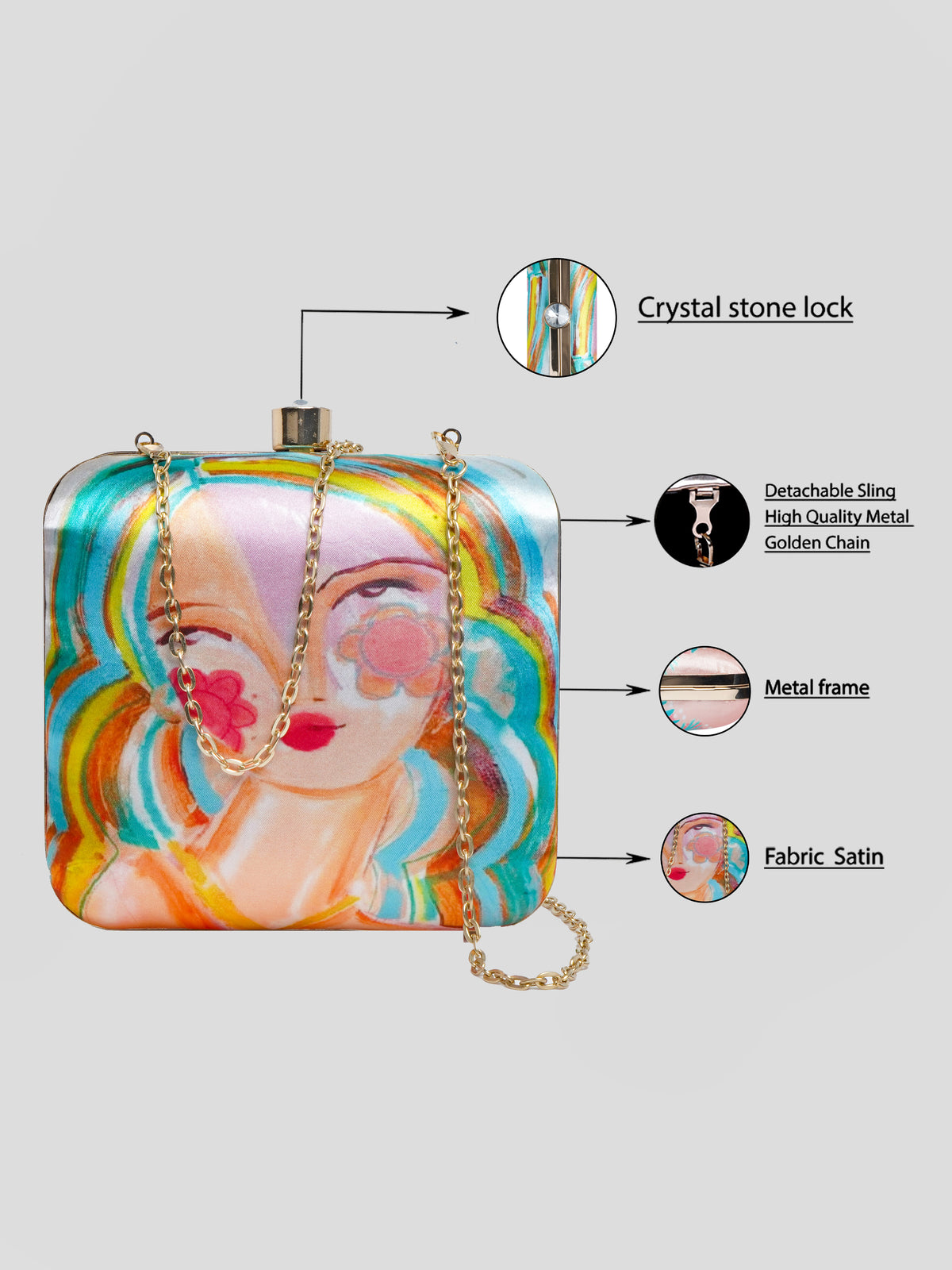 VRPS Printed Clutche | Handcrafted Ethnic Bag | SWIS-2102 | Additional Angle