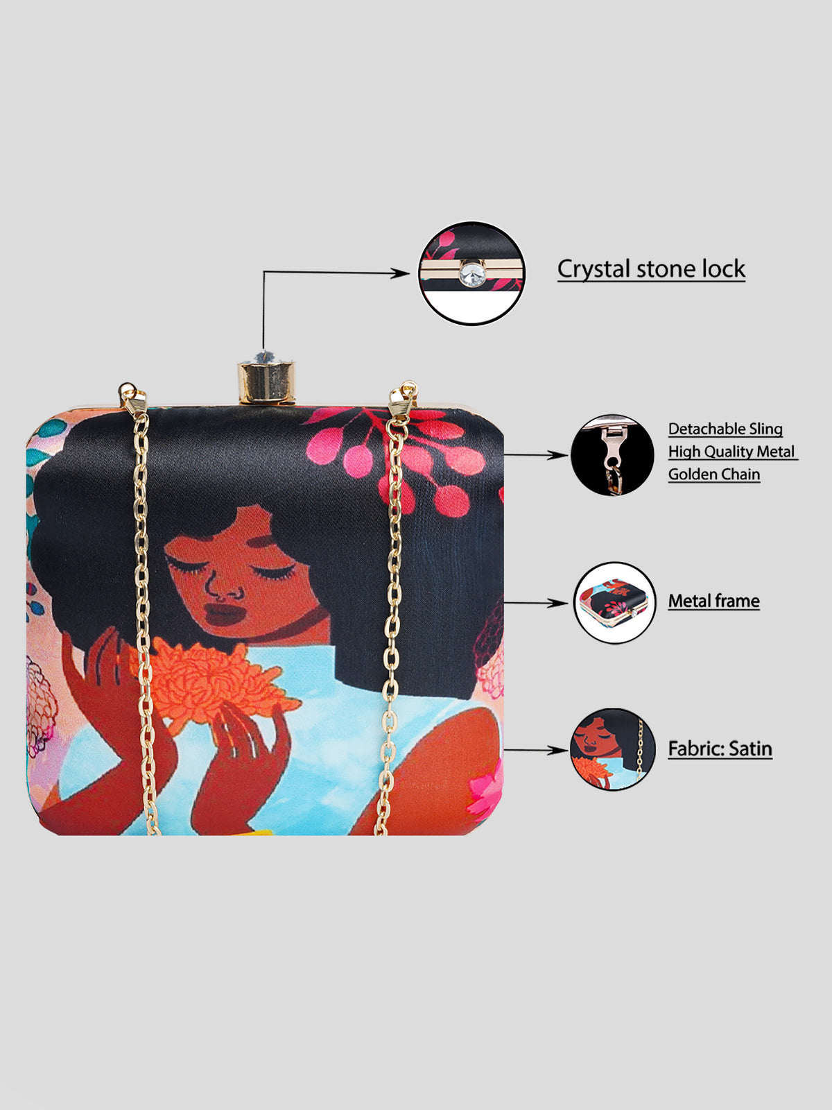 VRPS Printed Clutch | Handcrafted Ethnic Bag | SWIS-1723 | Additional Angle