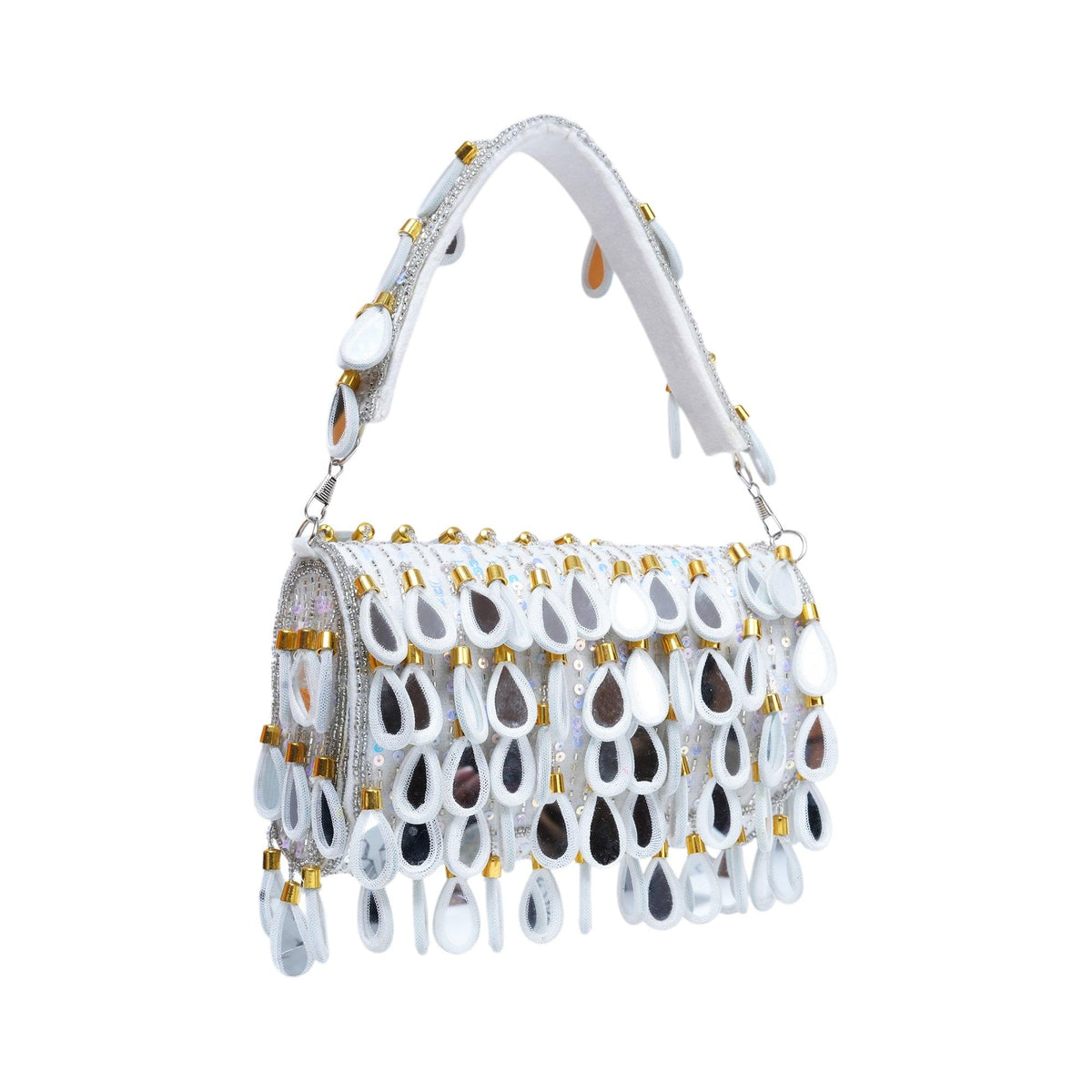 White mirror flap bags