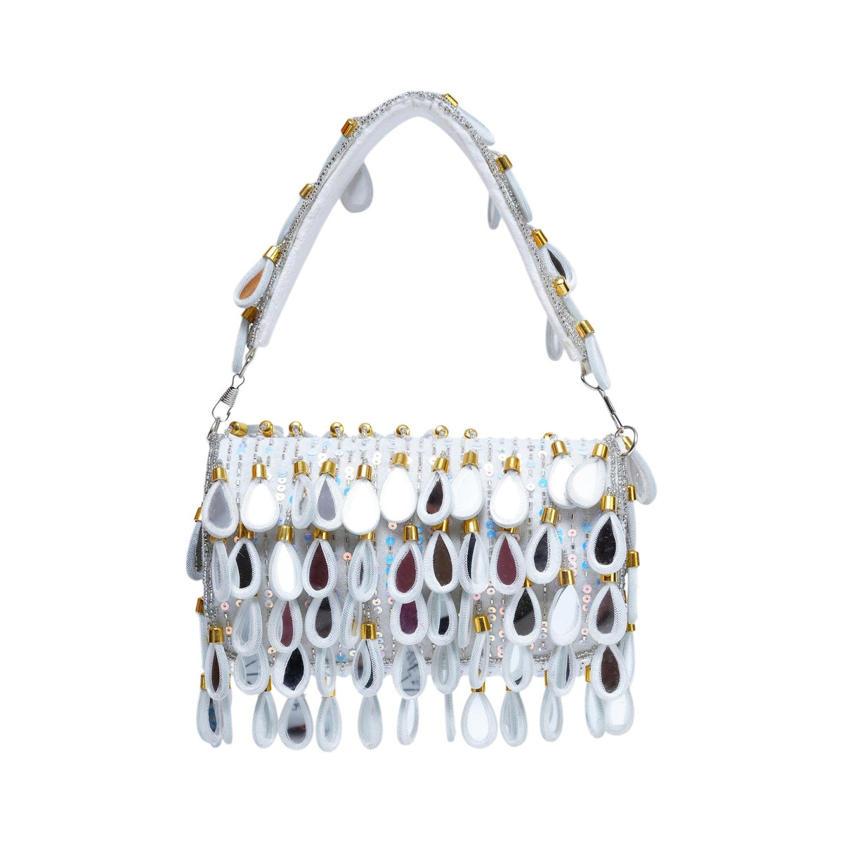 White mirror flap bags