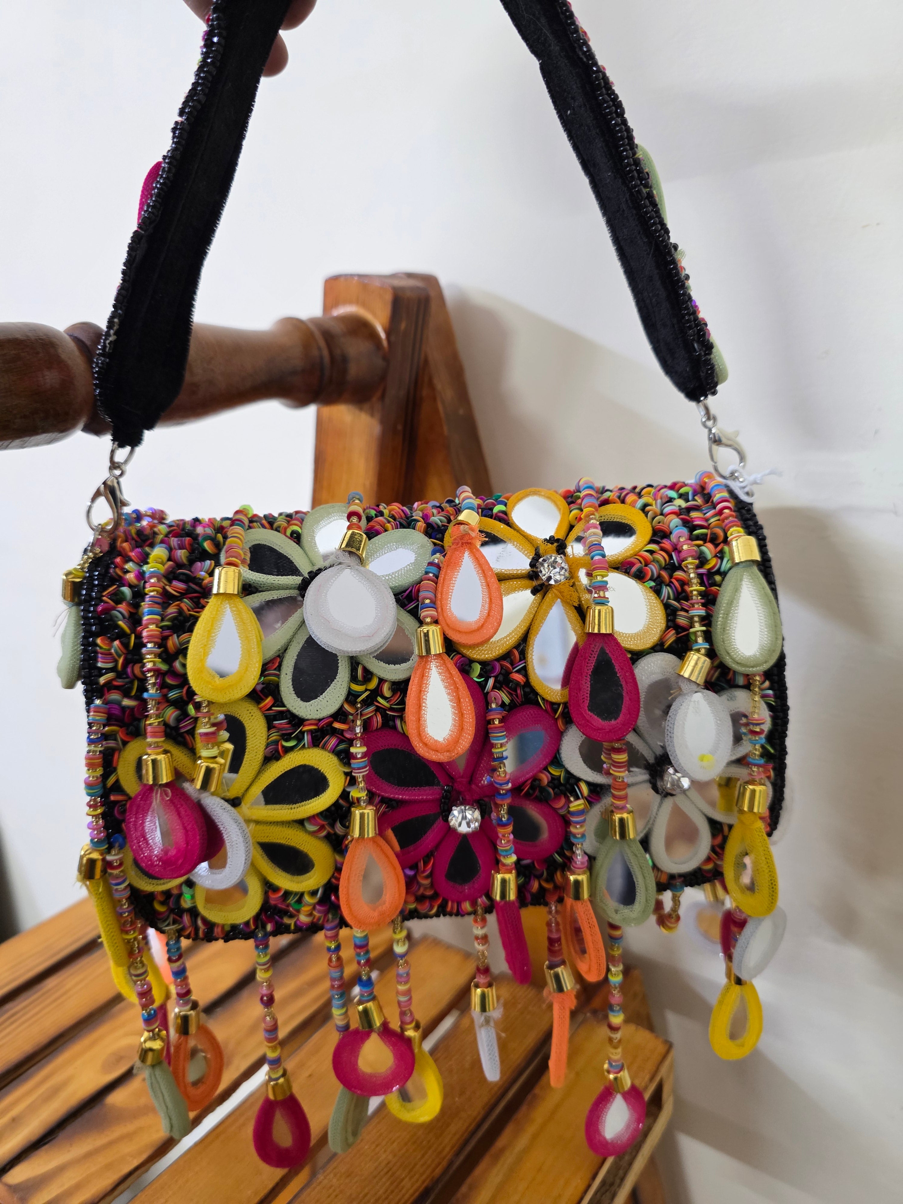 Black multi mirror bags