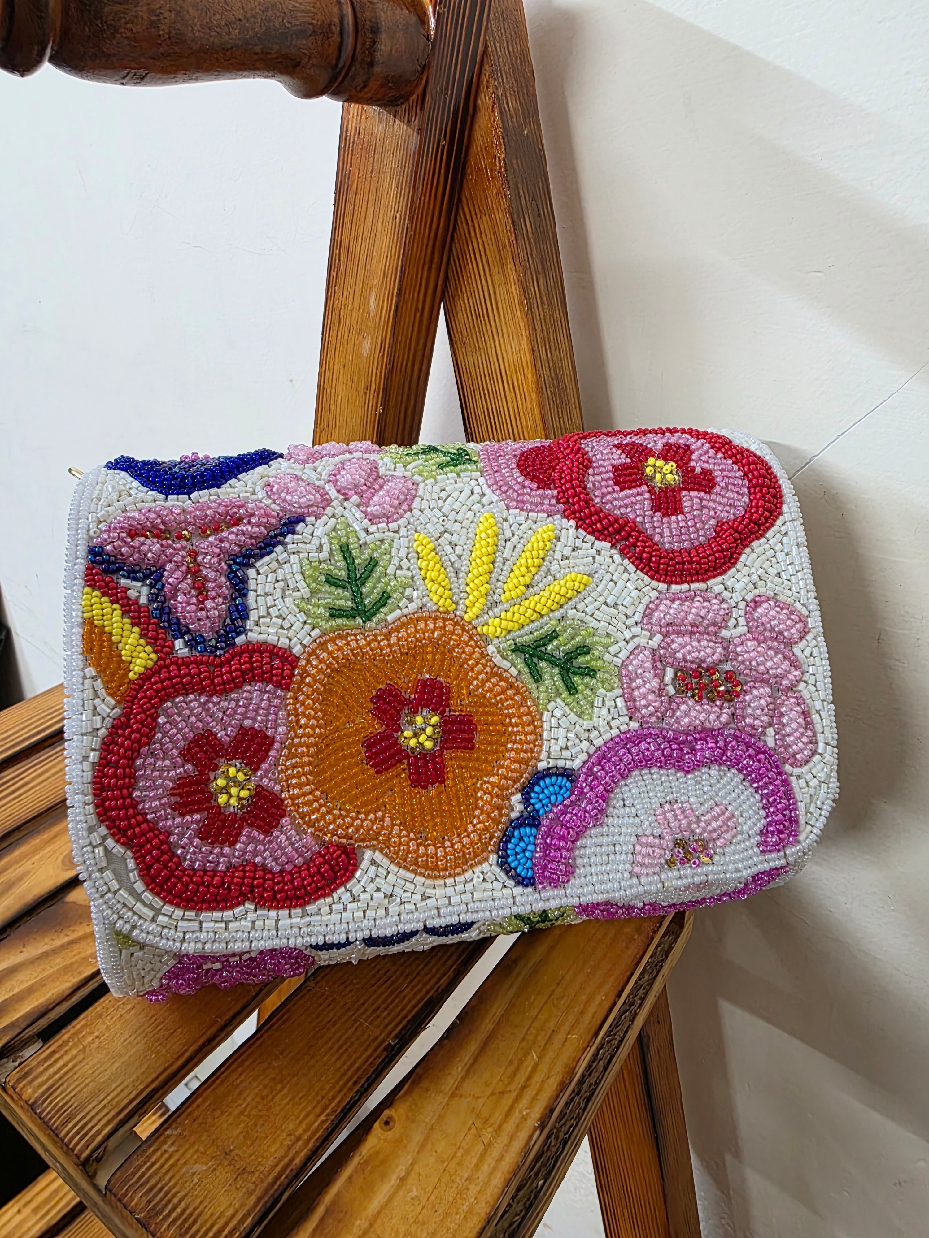 White Multicolored flap bags