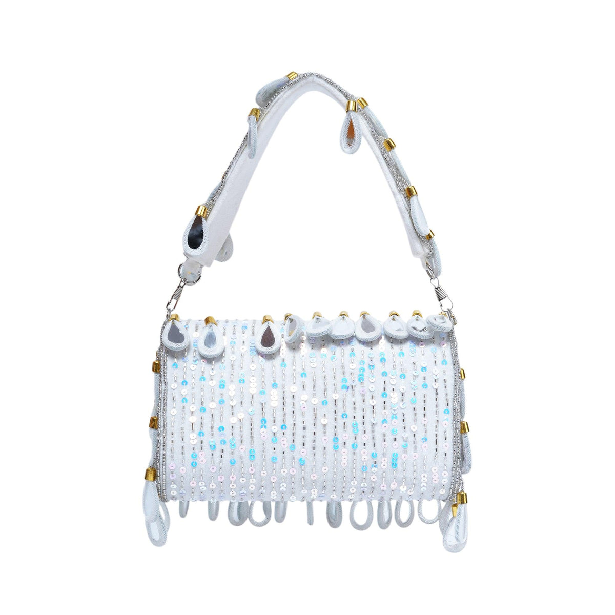 White mirror flap bags