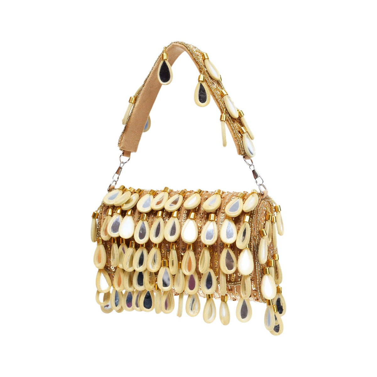 Golden mirror flap bags