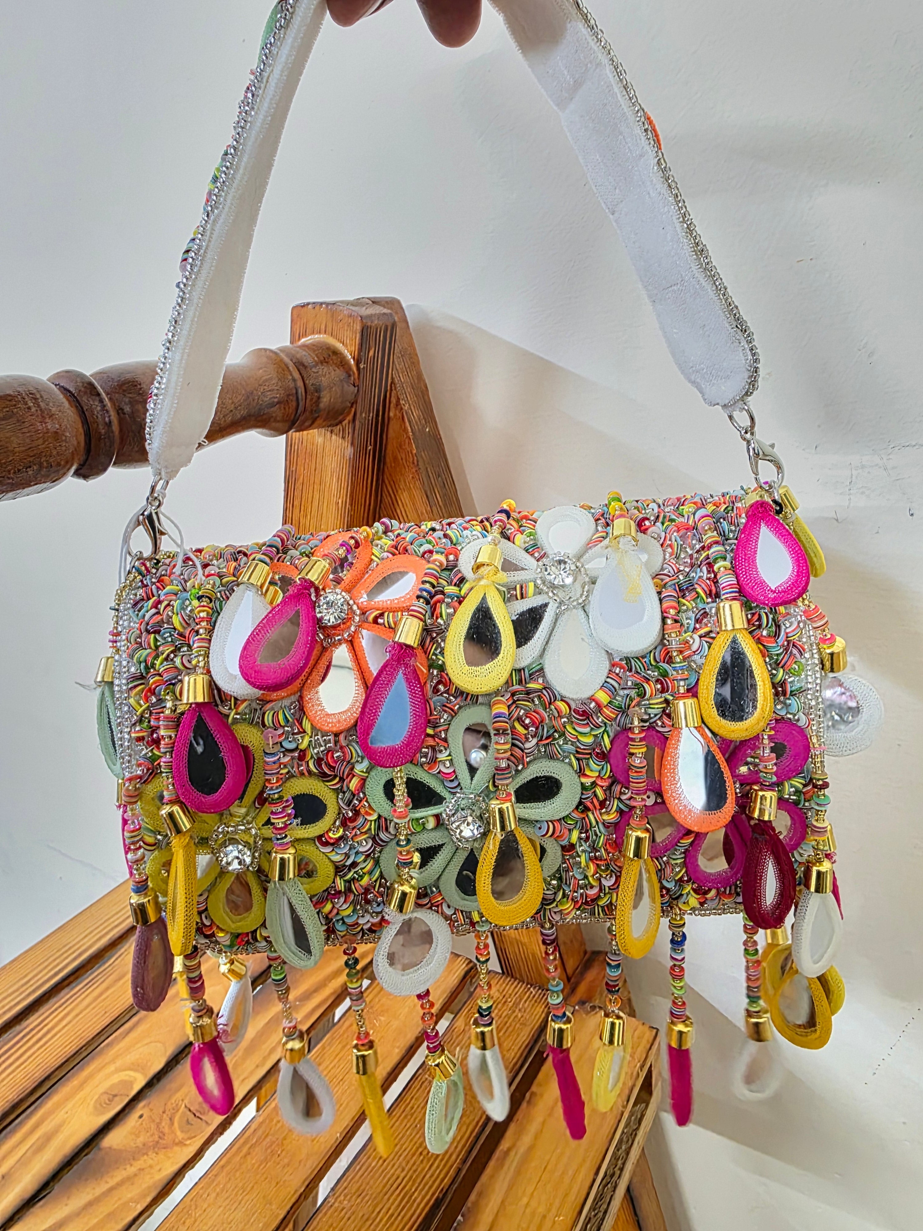 Silver multi flap bags