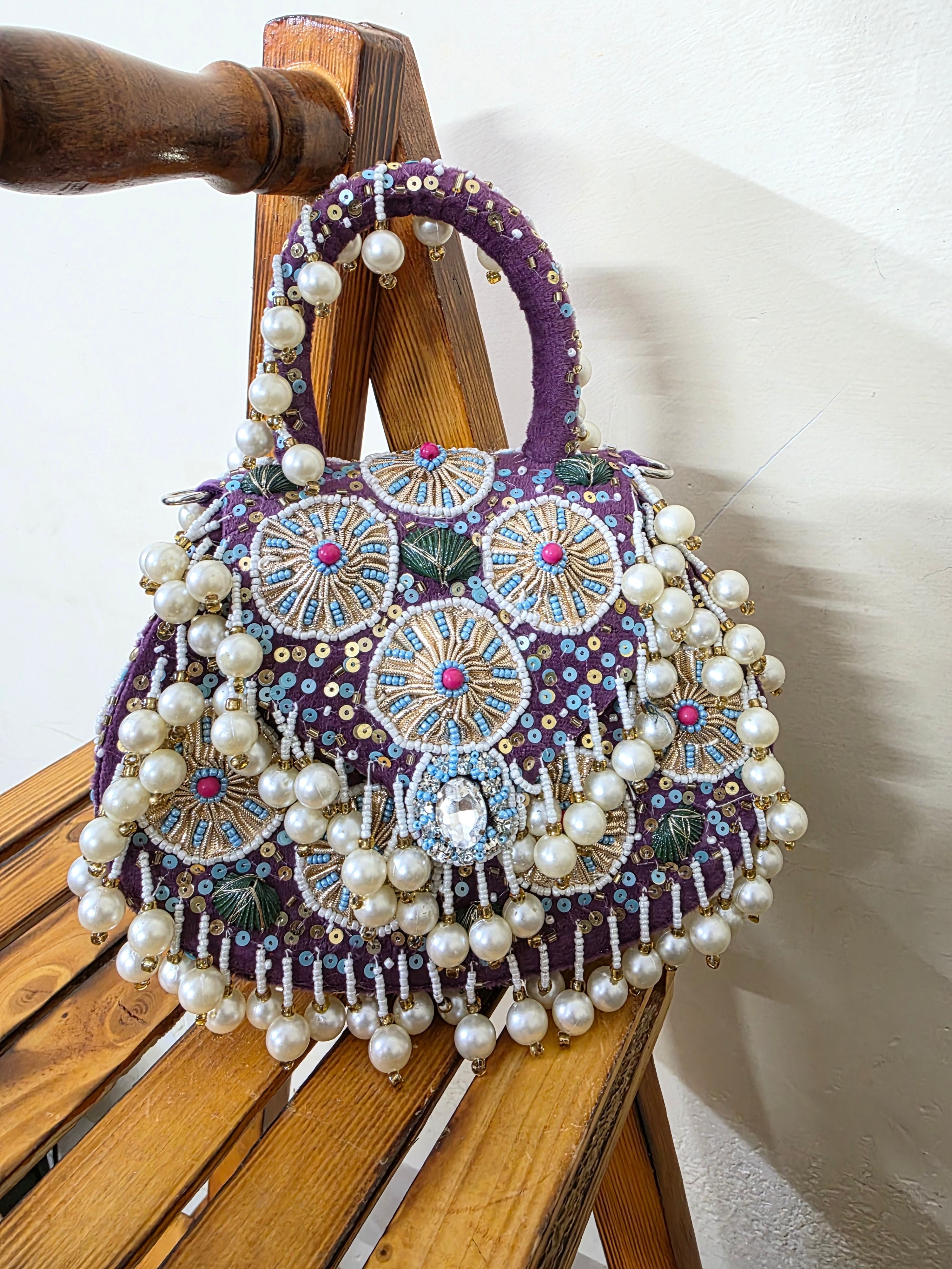 Purple Pearl flap bag