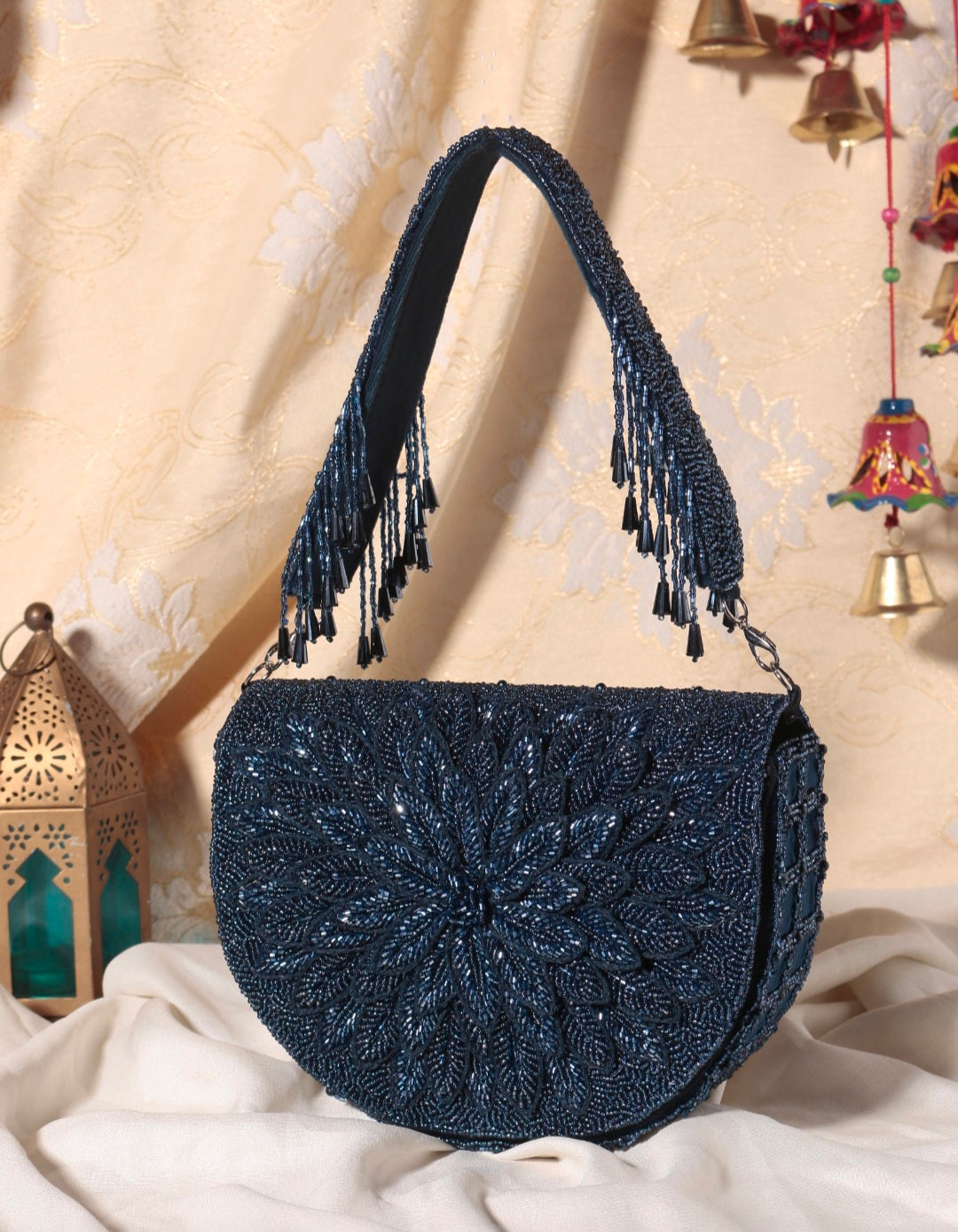 Swisni Blue leaf flower bag
