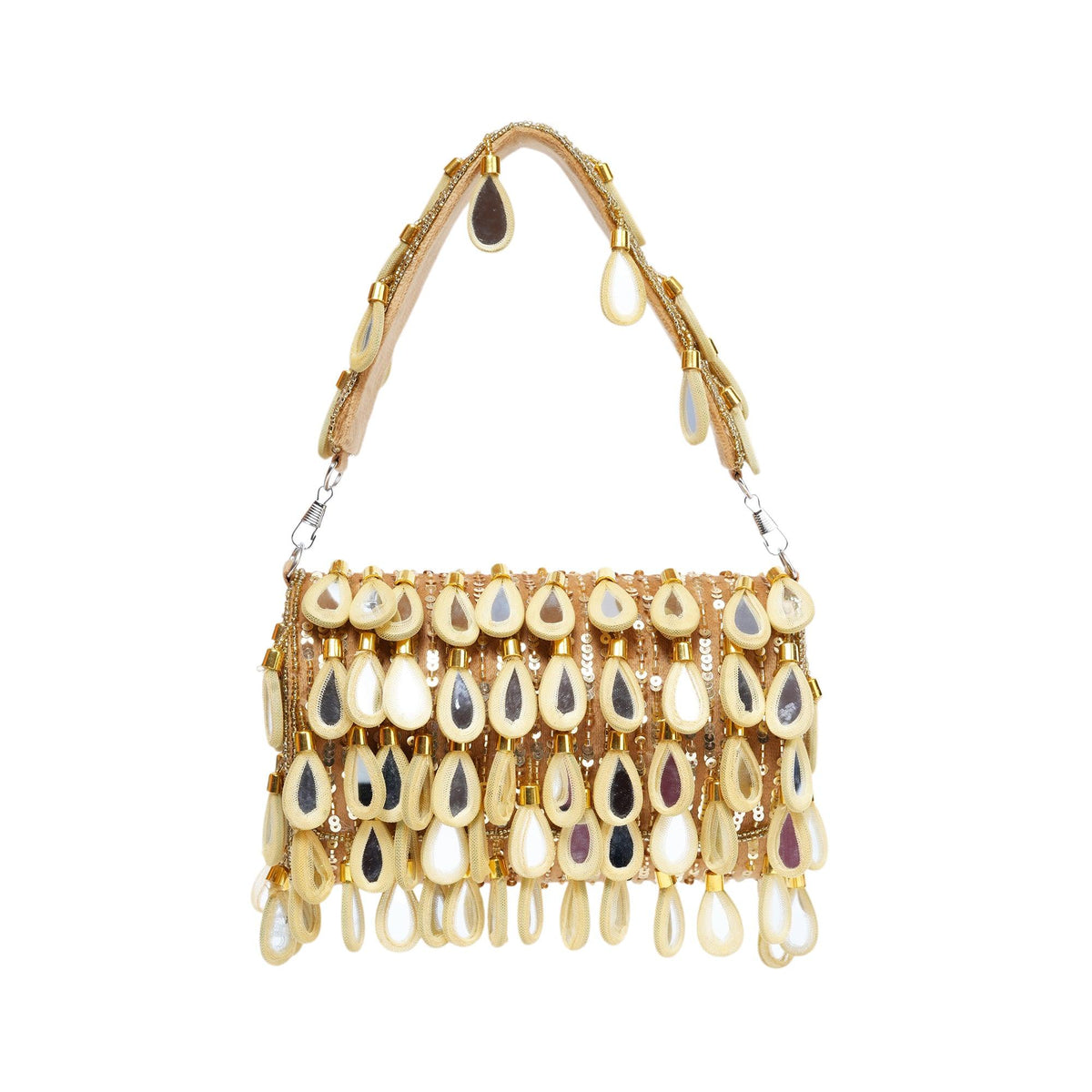 Golden mirror flap bags