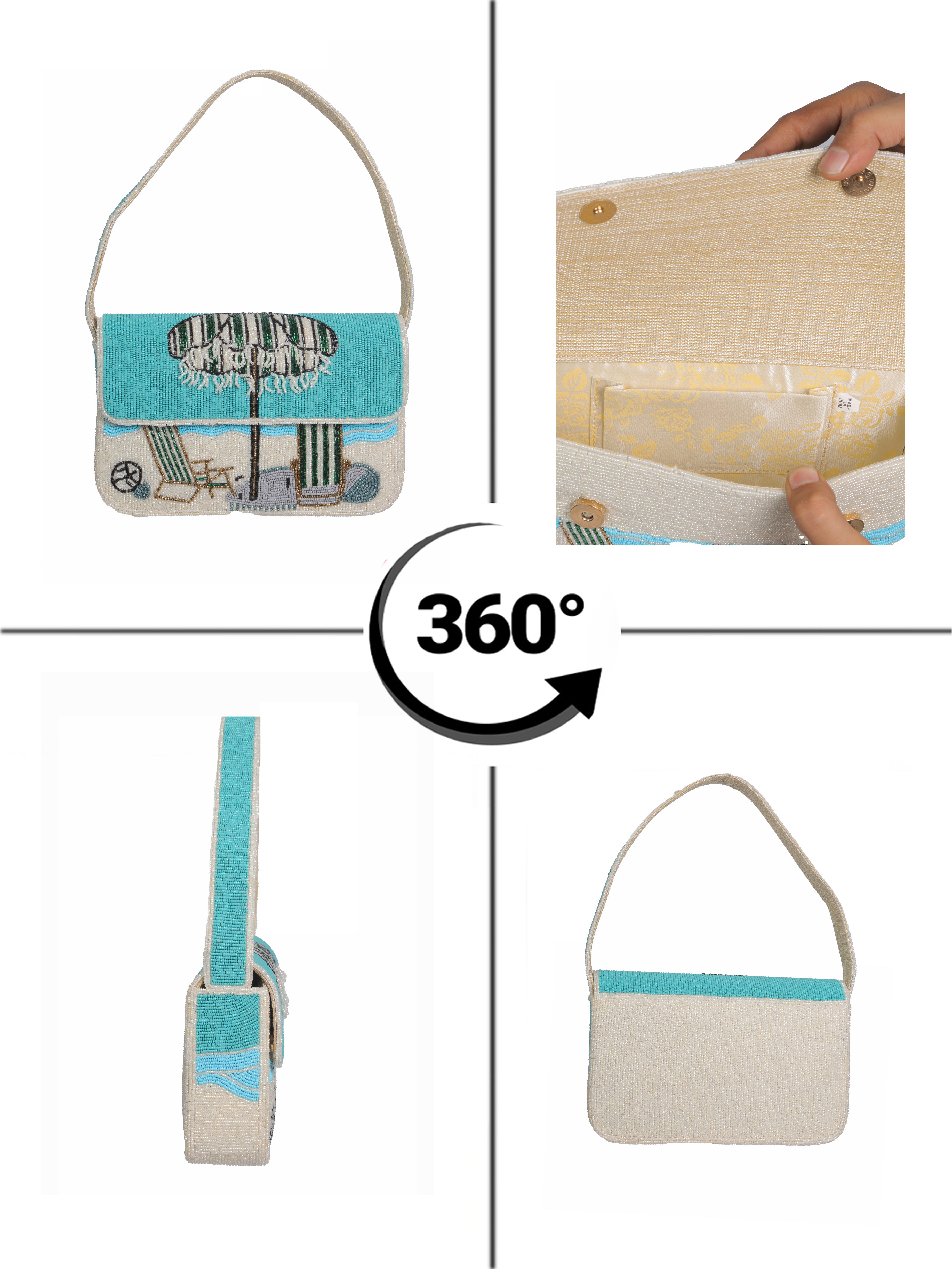 VRPS Beaded Clutch | Handcrafted Ethnic Bag | SWIS-1847 | Additional Angle