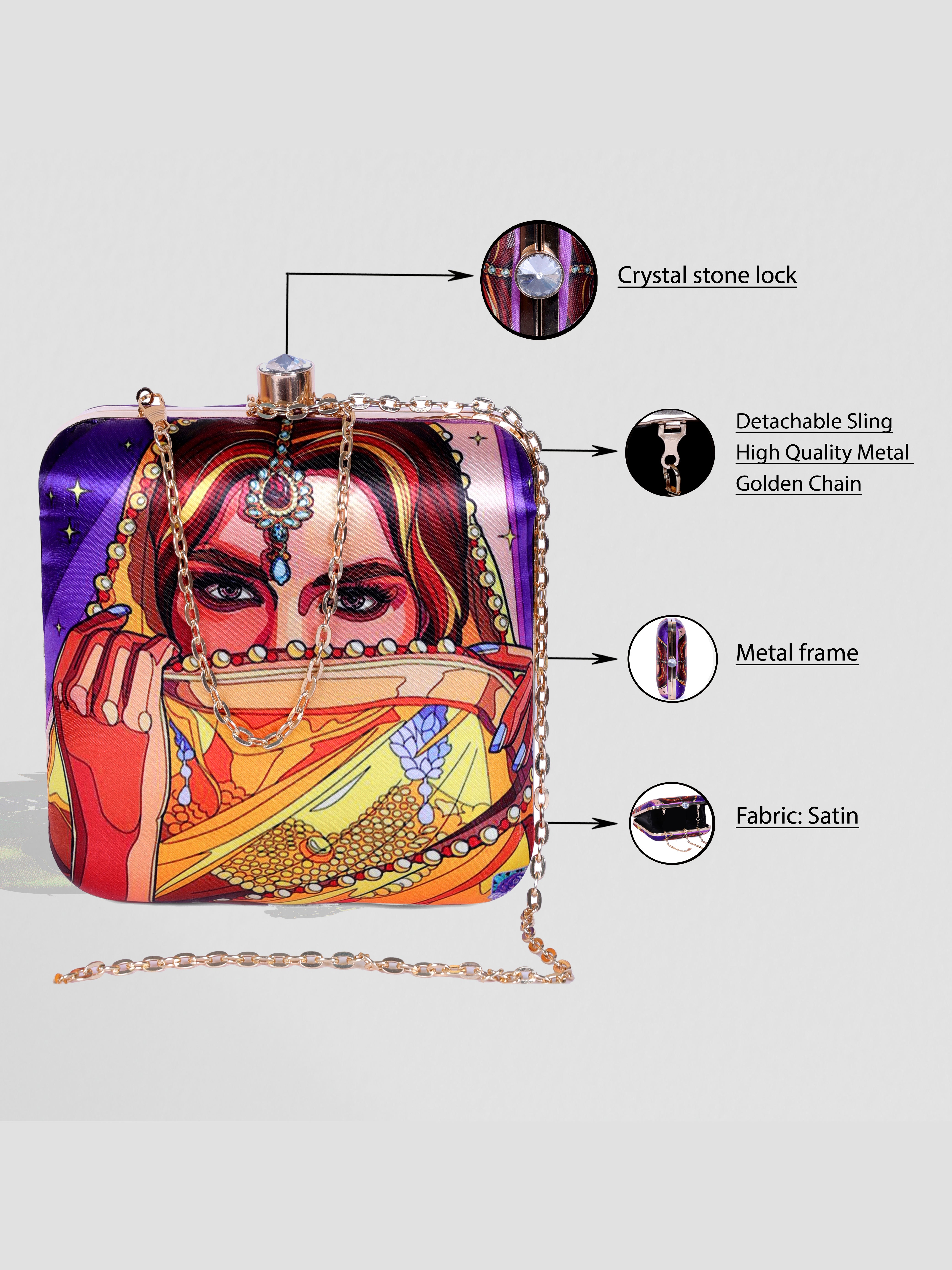 VRPS Printed Clutch | Handcrafted Ethnic Bag | SWIS-1313 | Additional Angle