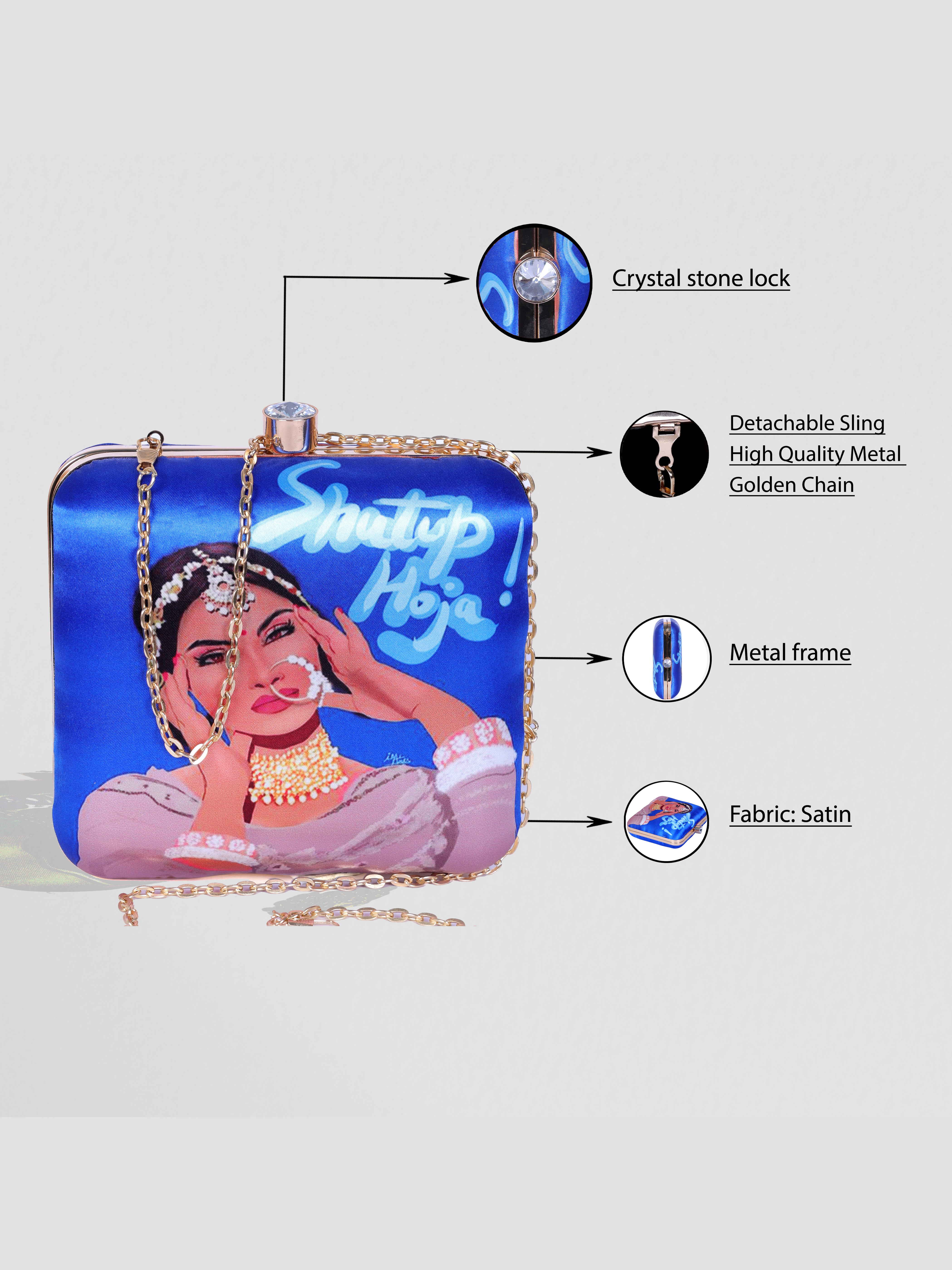 VRPS Printed Clutch | Handcrafted Ethnic Bag | SWIS-1314 | Additional Angle