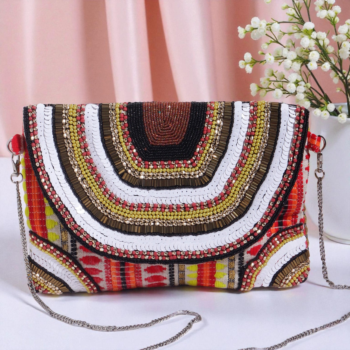 VRPS Beaded Clutch | Handcrafted Ethnic Bag | SWIS-849 | Additional Angle