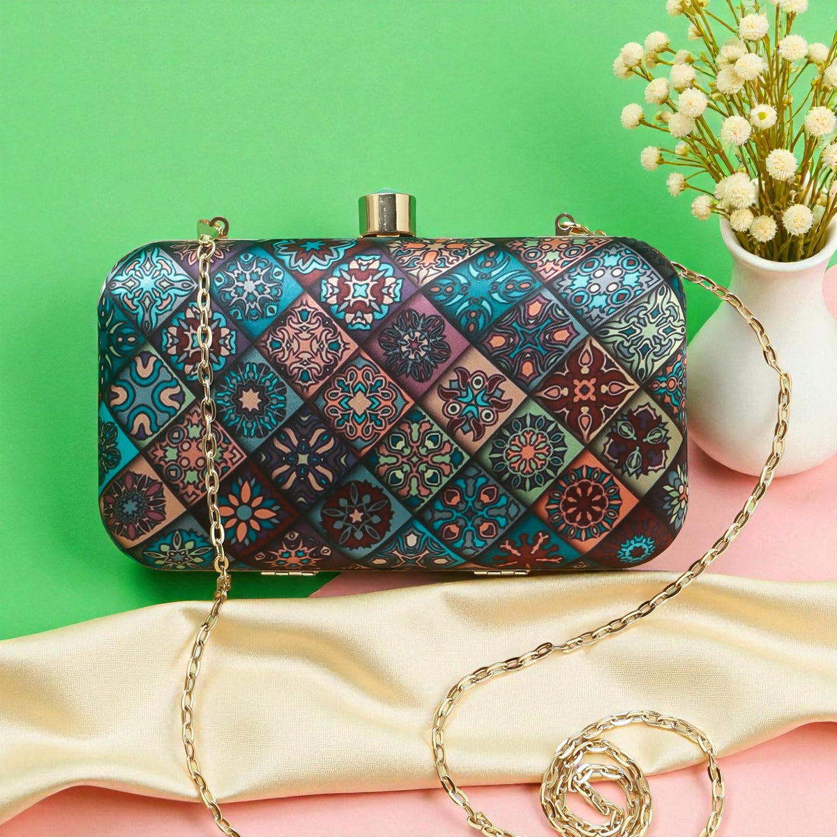 VRPS Printed Clutch | Handcrafted Ethnic Bag | SWIS-909 | Additional Angle