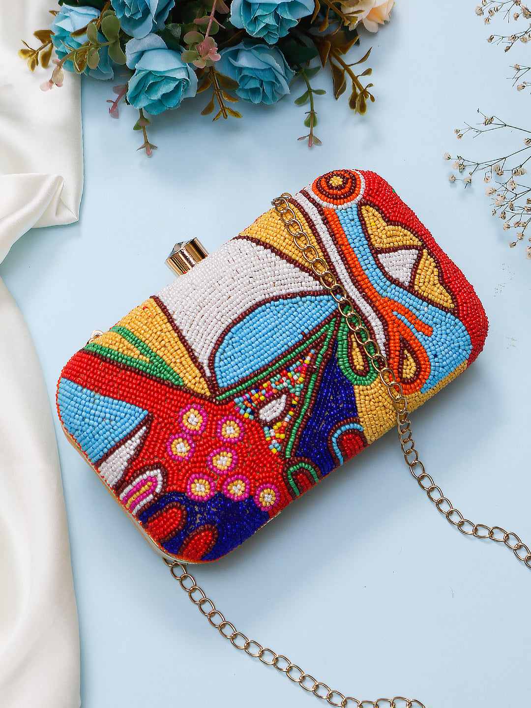 Assorted beaded clutch bag