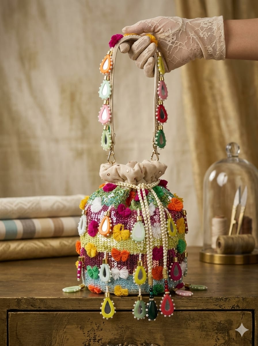 VRPS Designer Potli Bag | Handcrafted Ethnic Bag | SWIS-4846 - VRPS Handicrafts