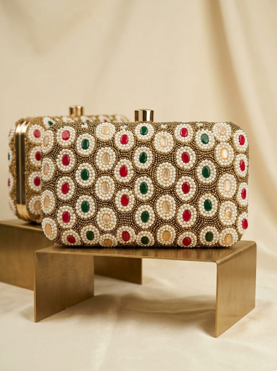 VRPS Embroidered Clutch | Handcrafted Ethnic Bag | SWIS-4917 - VRPS Handicrafts
