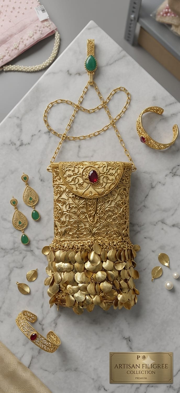 VRPS Metal Clutch | Handcrafted Ethnic Bag | SWIS-4908 - VRPS Handicrafts