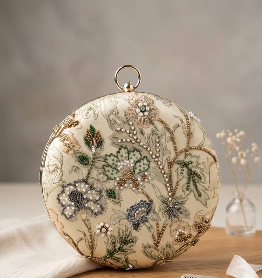 VRPS Printed Embroidered Clutch | Handcrafted Ethnic Bag | SWIS-4904 - VRPS Handicrafts