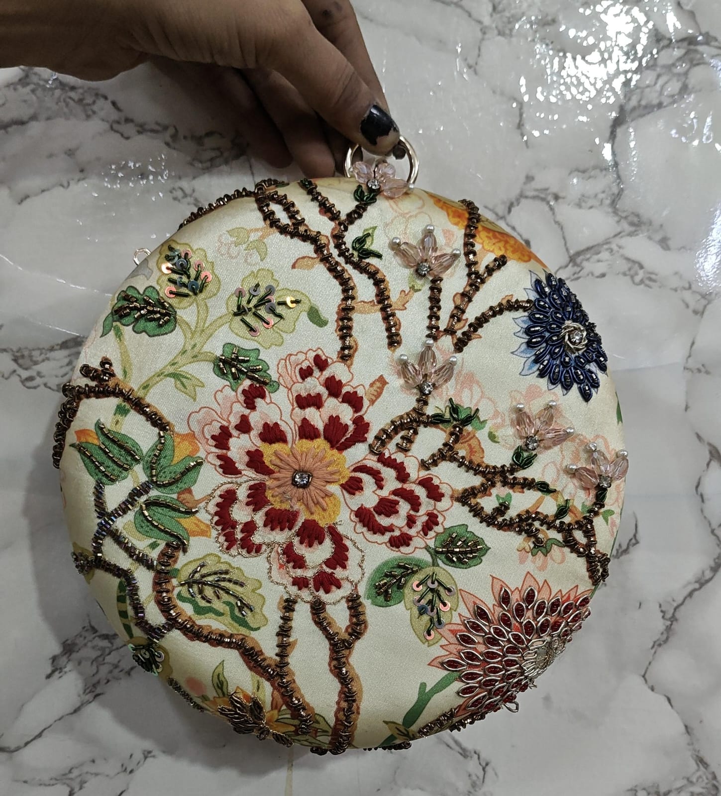 VRPS Printed Embroidered Clutch | Handcrafted Ethnic Bag | SWIS-4907 - VRPS Handicrafts