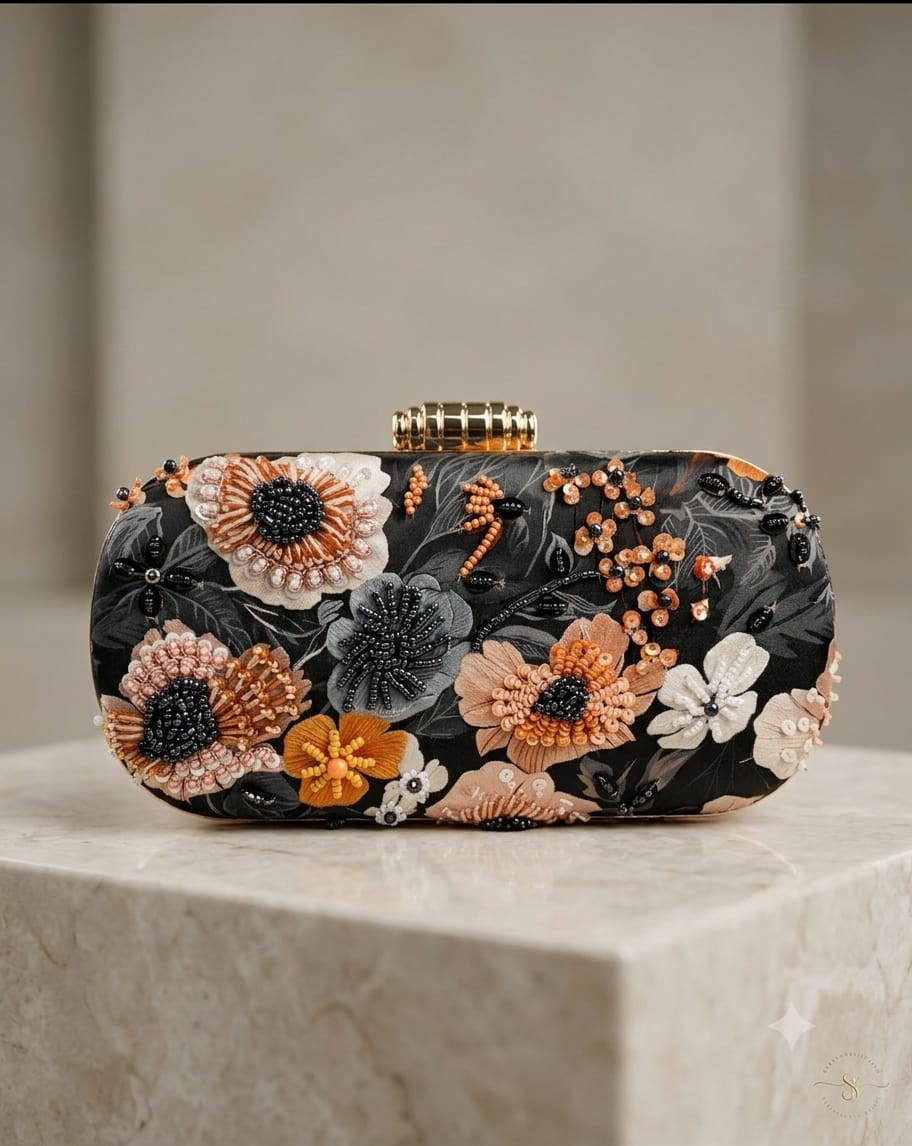 VRPS Printed Embroidered Clutch | Handcrafted Ethnic Bag | SWIS-4922 - VRPS Handicrafts