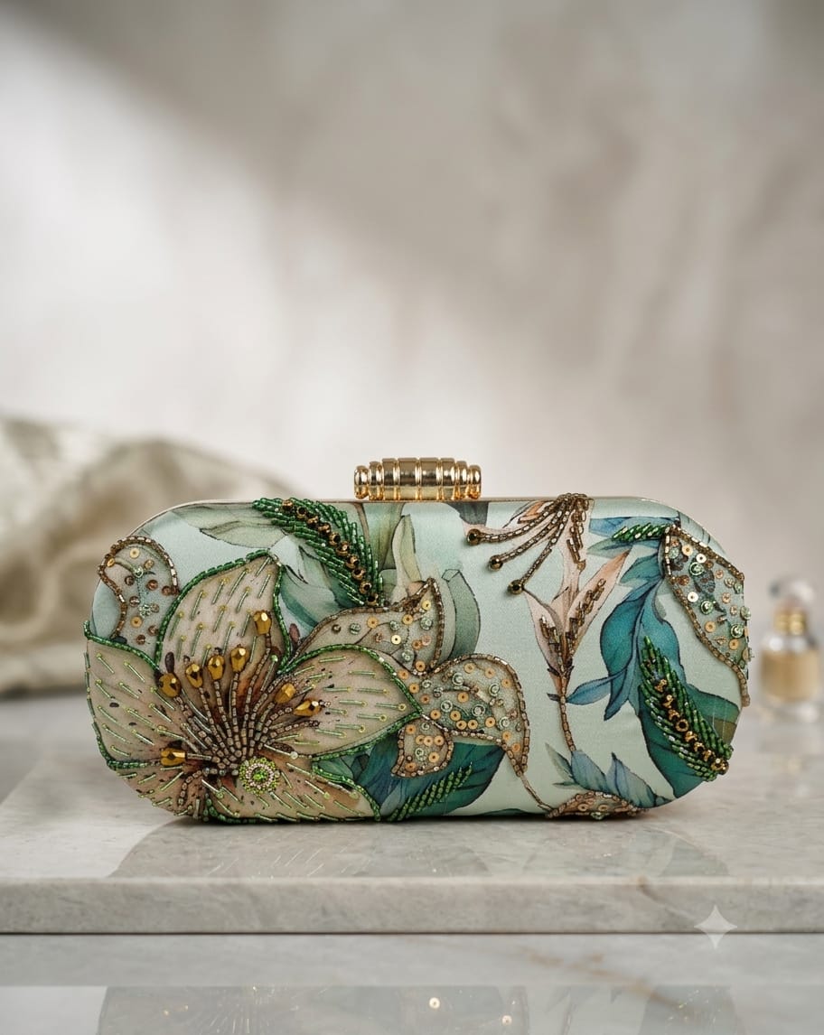 VRPS Printed Embroidered Clutch | Handcrafted Ethnic Bag | SWIS-4924 - VRPS Handicrafts