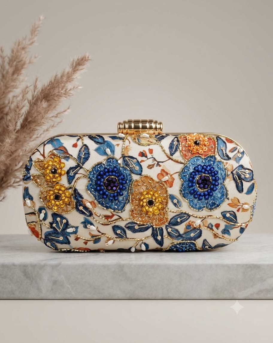 VRPS Printed Embroidered Clutch | Handcrafted Ethnic Bag | SWIS-4925 - VRPS Handicrafts