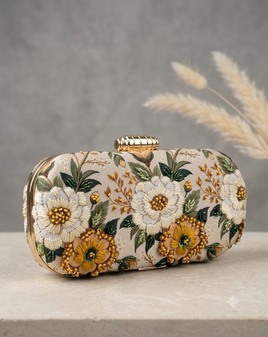 VRPS Printed Embroidered Clutch | Handcrafted Ethnic Bag | SWIS-4927 - VRPS Handicrafts