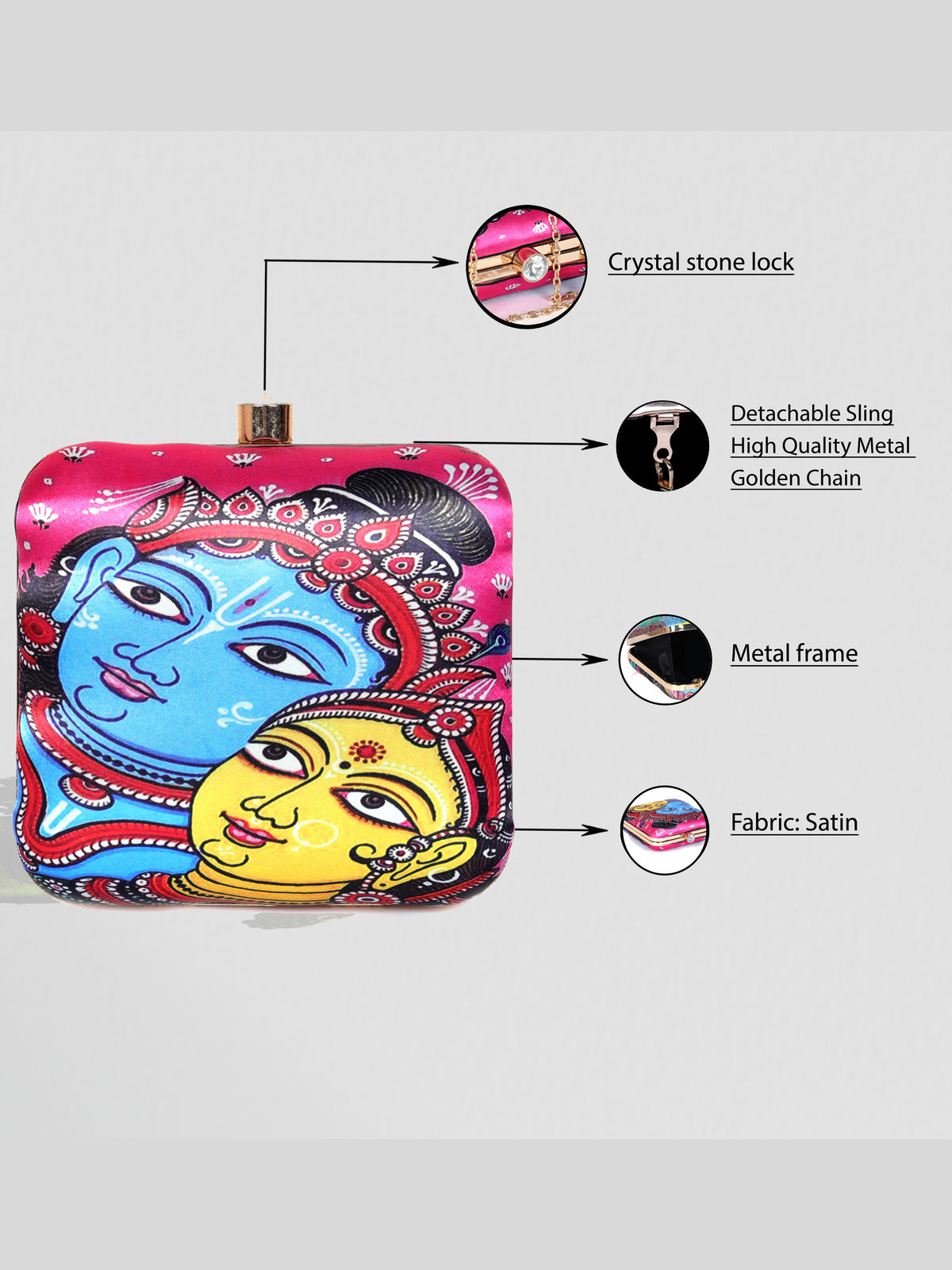 VRPS Printed Clutch | Handcrafted Ethnic Bag | SWIS-1335 | Additional Angle